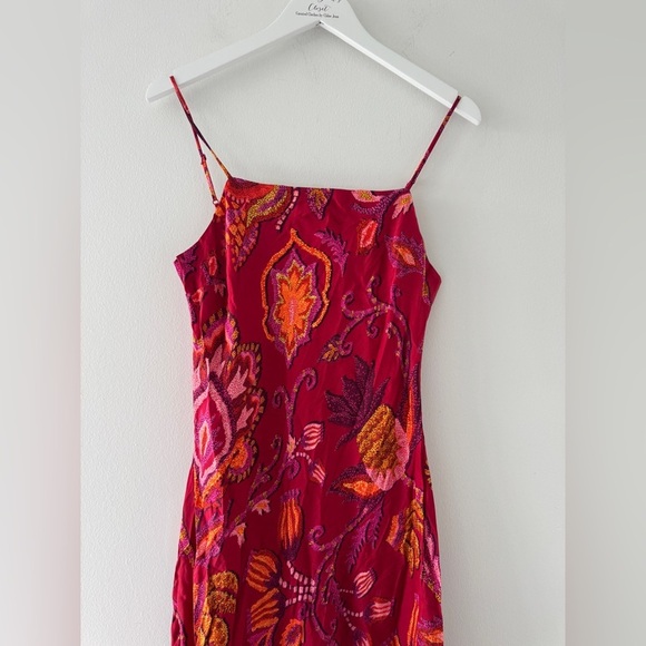 FARM RIO Sunset Tapestry Satin Maxi Dress M - Picture 8 of 8